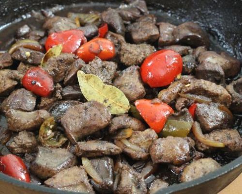 Liver, Onions and Cherry Peppers
